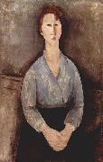 Amedeo Modigliani Sitzende Frau mit blauer Bluse oil painting